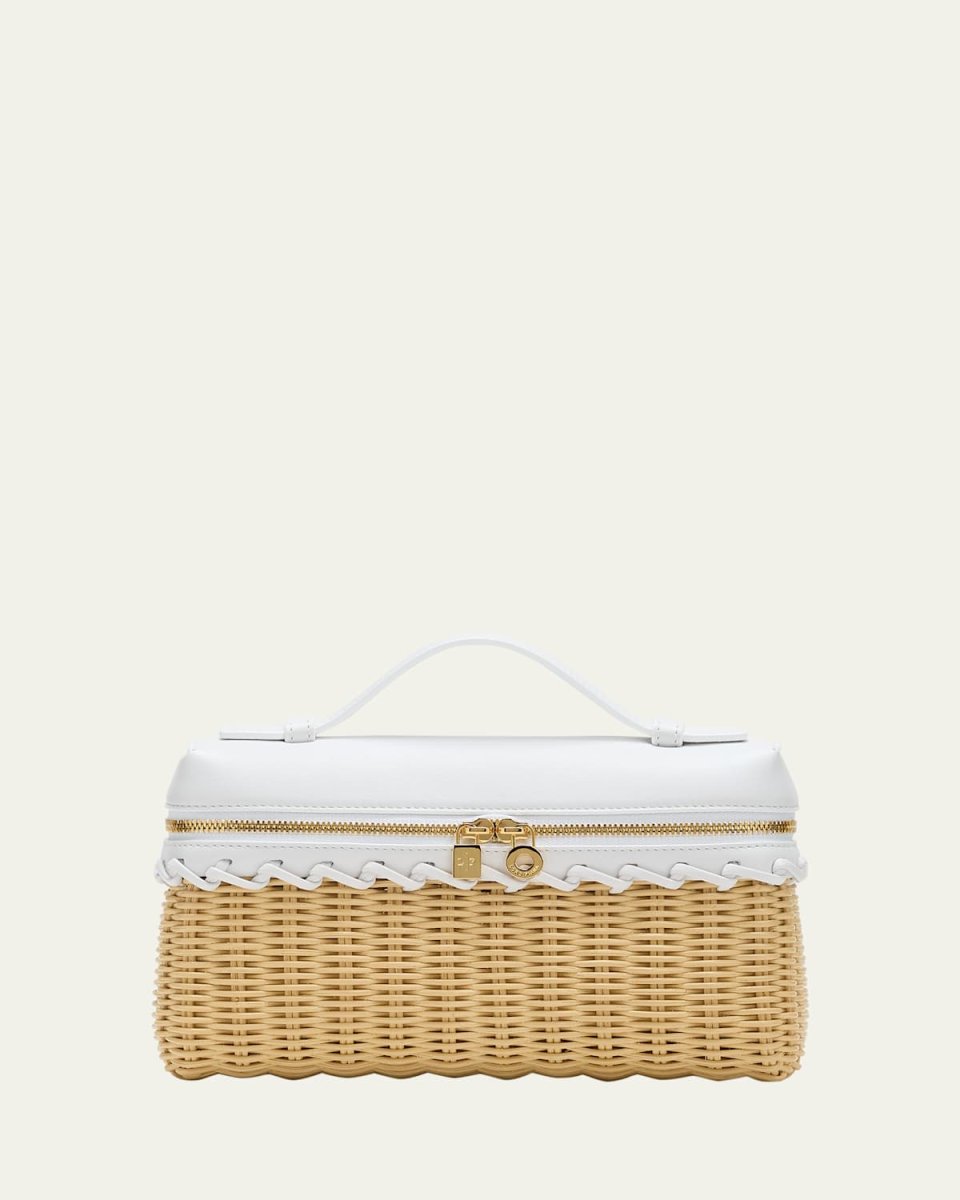 Extra Pocket Zip Rattan Crossbody Bag